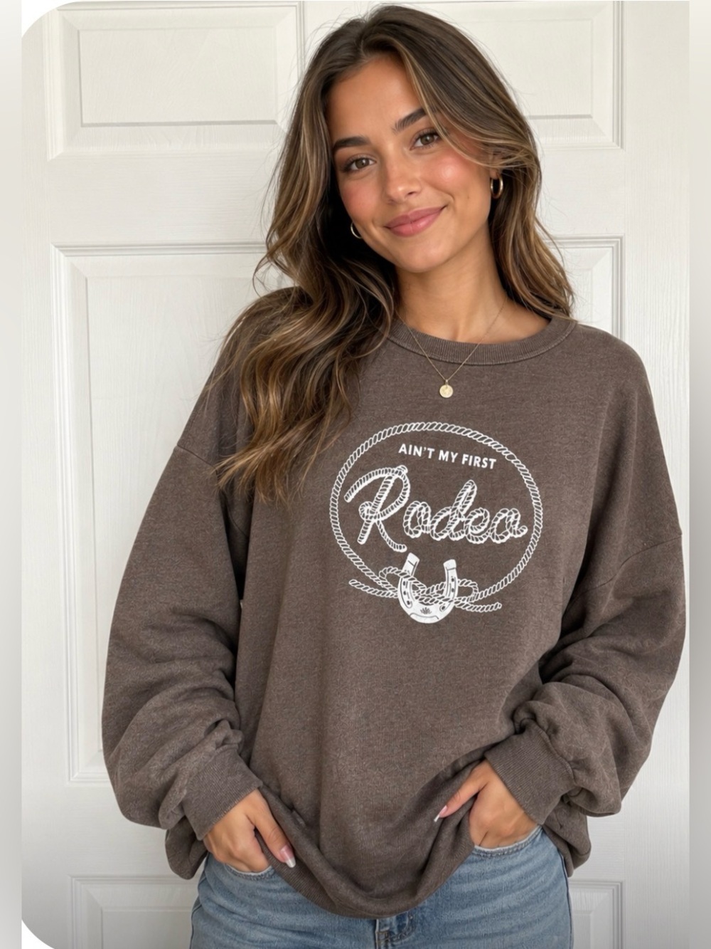 Chaser Brown 'Rodeo' Graphic Pullover Sweatshirt
